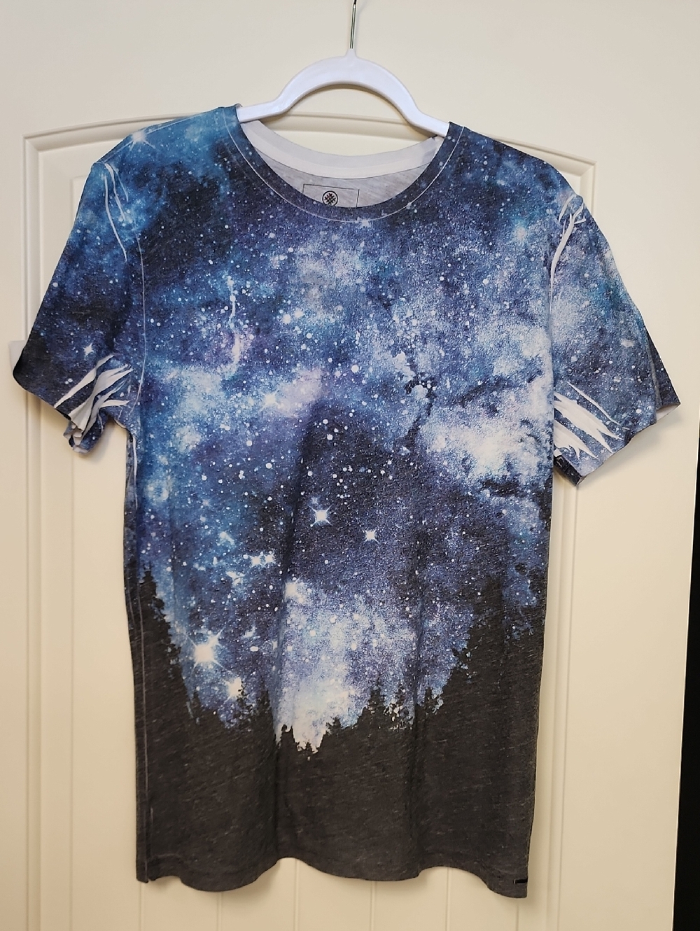 on the byas Blue Galaxy Print Short Sleeve Kids Tee